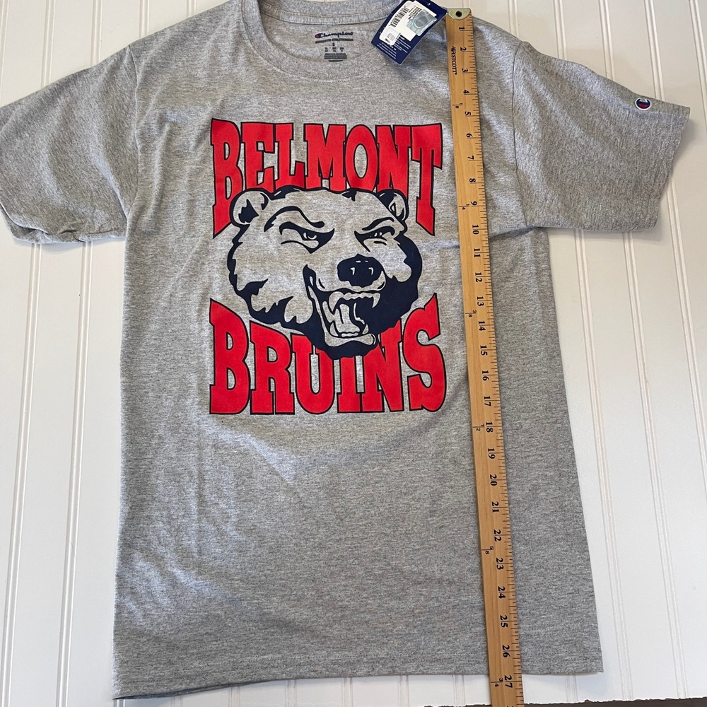 NWT Champion Belmont Bruins T-Shirt Unisex Adult Small Gray Short Sleeve Tee - Picture 3 of 6